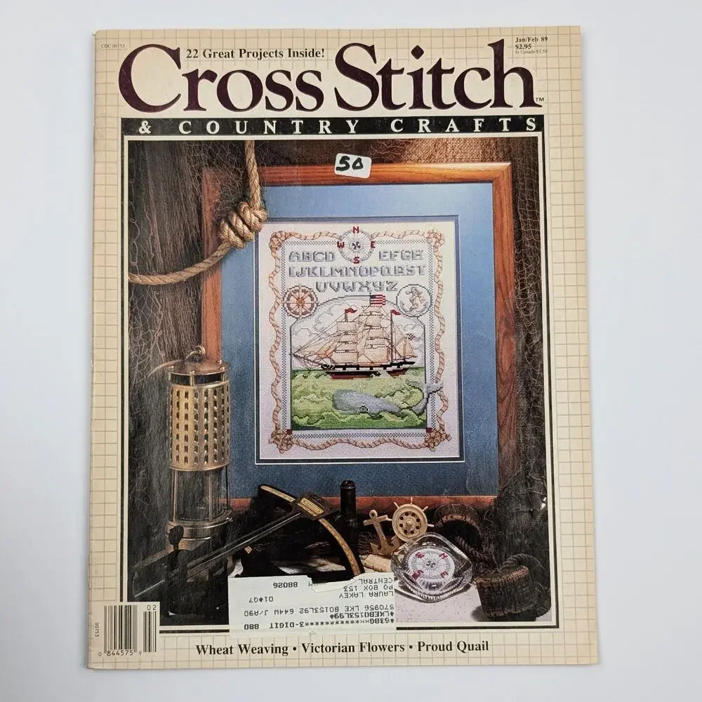 Cross Stitch & Country Craft-Jan/Feb 1989-Vol 1V No 3- Patterns Instructions DIY